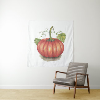 Pumpkin met wijnstokken in Waterverf Wandkleed