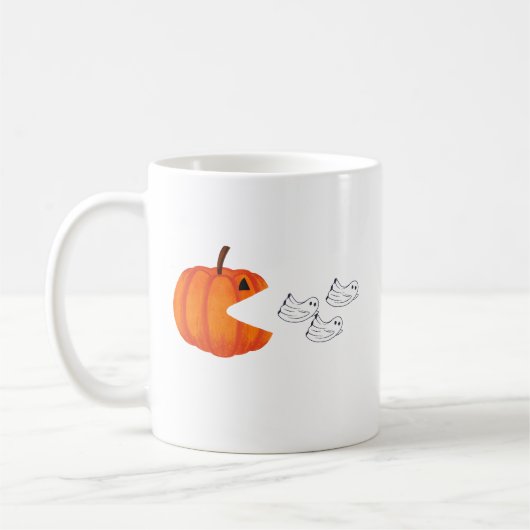 Pumpkin Monster vs Ghosts - Spookachtige Halloween Koffiemok (Links)