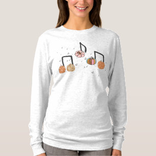 Pumpkin muzieknoot muziekleraar Halloween T-shirt