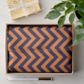 Pumpkin, Navy Blue Large Chevron ZigZag Pattern Tissuepapier (Geschenk)