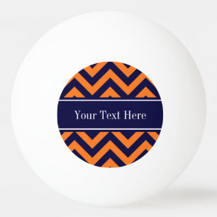 Pumpkin Navy LG Chevron Navy Blue Name Monogram Pingpongballen