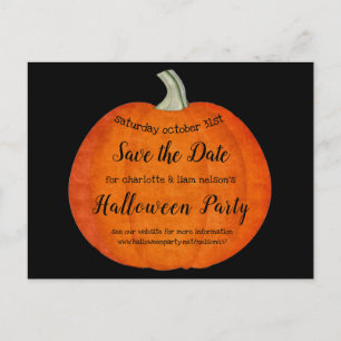 Pumpkin Oil Paint Halloween Party Save the Date Aankondigingskaart