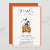 Pumpkin on the Way Herfst Gender Neutral Baby show Kaart (Voorkant / Achterkant)