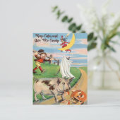 Pumpkin-ongeval met varken briefkaart (Staand voorkant)