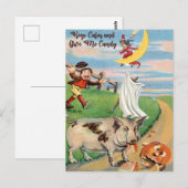 Pumpkin-ongeval met varken briefkaart (Voorkant / Achterkant)