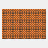 Pumpkin Orange Black Buffalo Heart Plaid Inpakpapier Vel (Voorkant 2)