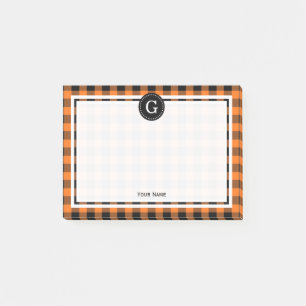 Pumpkin Oranje Black Buffalo Pset Check 1IR Post-it® Notes