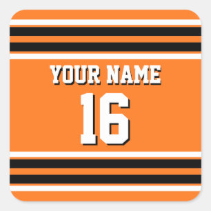 Pumpkin Oranje Blk Team Jersey Vierkante Sticker