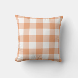 Pumpkin Oranje Gingham Check Pattern Buitenkussen
