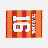 Pumpkin Oranje Rode Team Jersey Preppy Stripe Fleece Deken (Voorkant (Horizontaal))