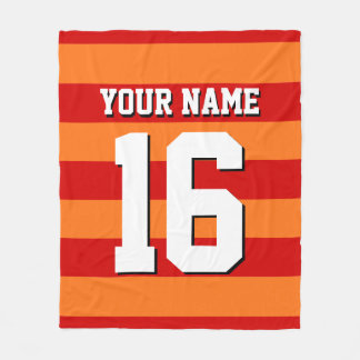 Pumpkin Oranje Rode Team Jersey Preppy Stripe Fleece Deken
