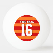 Pumpkin Oranje Rode Team Jersey Preppy Stripe Pingpongballen (Voorkant)