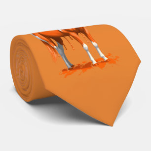 Pumpkin-Oranje uitstrijken Natte verf Paard Stropdas