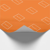 Pumpkin Oranje White Framed Initiaal Monogram Cadeaupapier (Hoek)