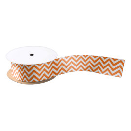 Pumpkin Oranje, White Large Chevron ZigZag Pattern Lint