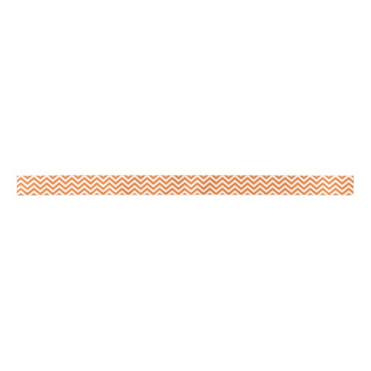 Pumpkin Oranje, White Large Chevron ZigZag Pattern Lint (Voorkant)