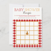 Pumpkin Owl & Gingham Baby shower Bingo Kaart (Voorkant)