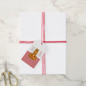 Pumpkin Owl & Gingham Baby shower Cadeaulabel (Met Touw)