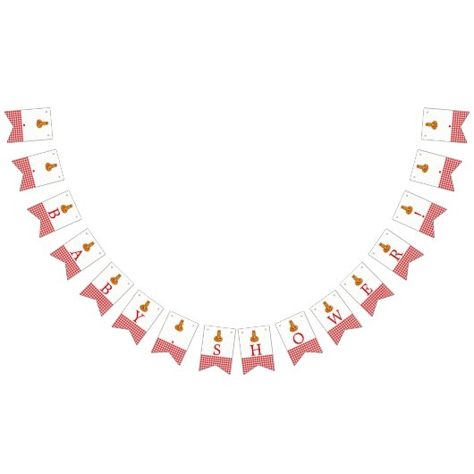 Pumpkin Owl & Gingham Baby shower Vlaggetjes (Alle)