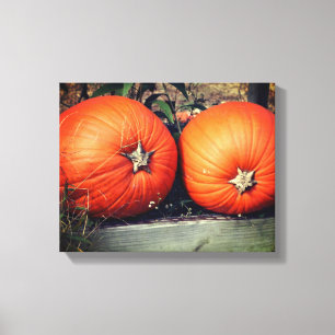 Pumpkin Pair Herfst Canvas Afdruk