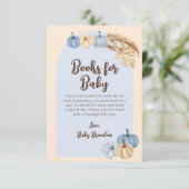 Pumpkin Pampas Boho Baby shower Boekaanvraag Informatiekaartje (Staand voorkant)