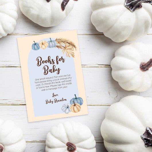 Pumpkin Pampas Boho Baby shower Boekaanvraag Informatiekaartje