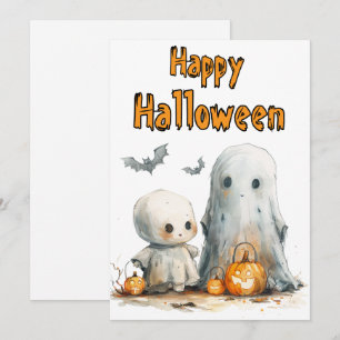 Pumpkin Parade - een grillig Halloween-duo Feestdagenkaart