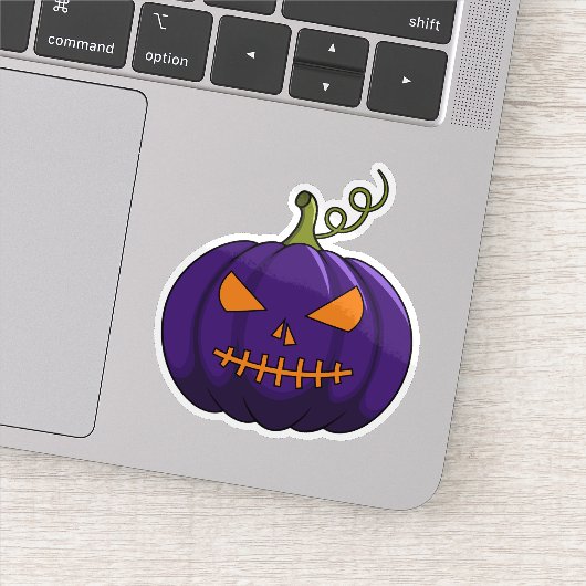 Pumpkin Party Sticker - Halloween Jack-o'-Lantern (Detail)