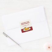 Pumpkin-pastei op het bord Thanksgiving-diner Vierkante Sticker (Envelop)