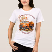 Pumpkin Patch Adventures- Trucks & Pompoenen Tri-Blend Shirt (Voorkant)