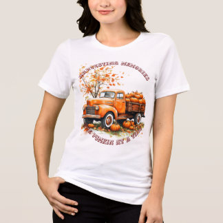 Pumpkin Patch Adventures- Trucks & Pompoenen Tri-Blend Shirt