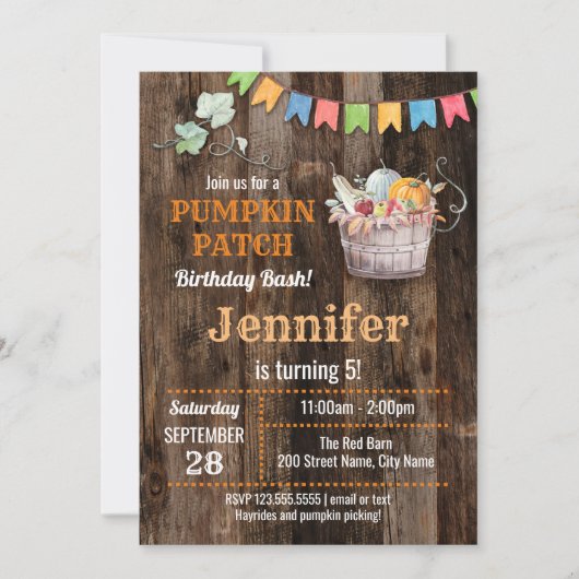 Pumpkin Patch Birthday Bash Kaart (Voorkant)