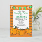 Pumpkin Patch Birthday Party Kaart (Staand voorkant)