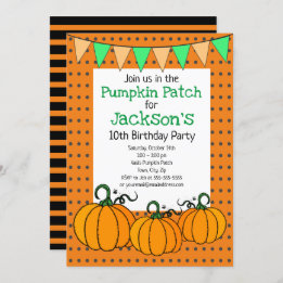Pumpkin Patch Birthday Party Kaart