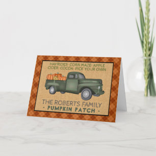 Pumpkin Patch Boerderij Rustic Herfst Pset  Truck Feestdagen Kaart