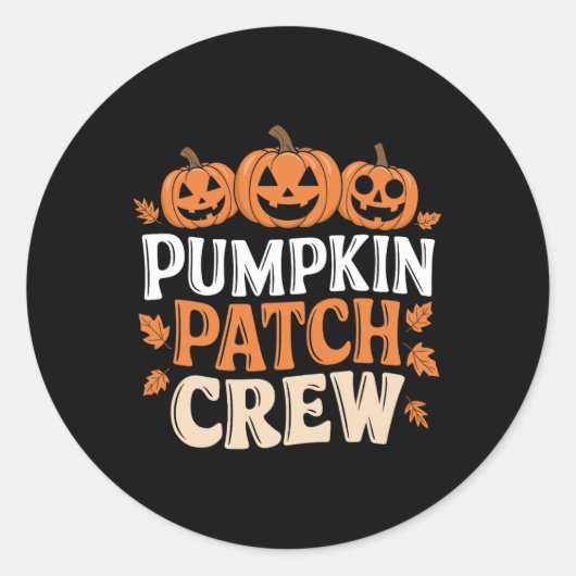 Pumpkin Patch Crew Grappige Pumpkin Patch Squad Be Ronde Sticker (Voorkant)