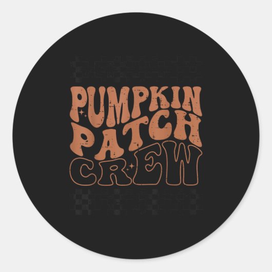 Pumpkin Patch Crew Halloween Pumpkin Patch Fall Fa Ronde Sticker (Voorkant)