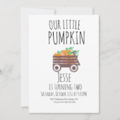 Pumpkin Patch Halloween Pumpkins Wagon Turend Two Kaart (Voorkant)