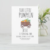 Pumpkin Patch Halloween Pumpkins Wagon Turend Two Kaart (Staand voorkant)