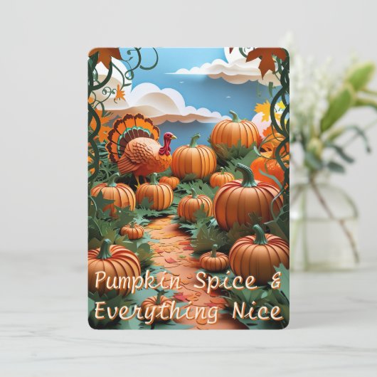 Pumpkin Patch Harvest Feestdagenkaart (Staand voorkant)