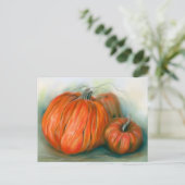 Pumpkin Patch herfst Trio Pastel Art Briefkaart (Staand voorkant)