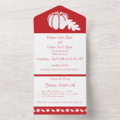 Pumpkin Patch in Cherry All In One Uitnodiging (Binnen)
