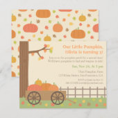 Pumpkin Patch Kinderen Birthday Party Invitations Kaart (Voorkant / Achterkant)