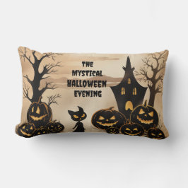 Pumpkin Patch met een zwarte kat Kussen