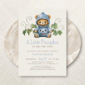 Pumpkin Patch Minimalist Boy Baby shower Kaart