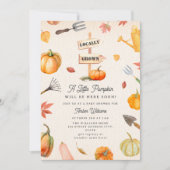 Pumpkin Patch Neutral Herfst Baby shower Kaart (Voorkant)