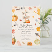 Pumpkin Patch Neutral Herfst Baby shower Kaart (Staand voorkant)