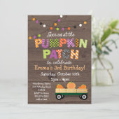 Pumpkin Patch Party Invitation Kaart (Staand voorkant)