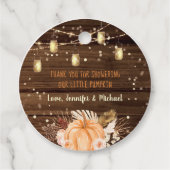 Pumpkin Patch Rustic String Lights Baby shower Bedankjes Labels (Voorkant)