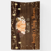 Pumpkin Patch Rustic String Lights Baby shower Spandoek (Verticaal)